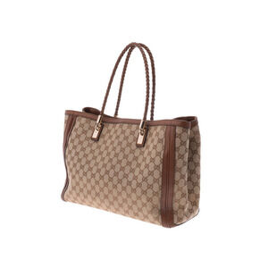Gucci bamboo bag tassels canvas Tan leather brown Beige GG tote